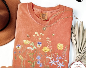 Comfort Colors® Wildflower Shirt, Floral Cottagecore Shirt, Botanical Shirt, Flower Shirt, Nature Shirt, Wildflower Tshirt,Wild Flower Shirt