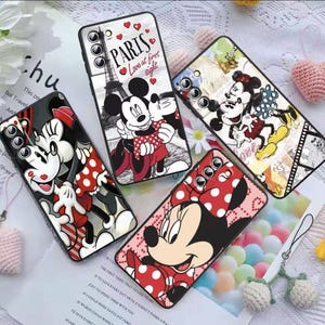 Cute Mickey Mouse Anime Phone Case For Samsung S24 S23 S22 S21 S20 FE S10 S10e S9 Ultra Plus Lite Black Soft Cover