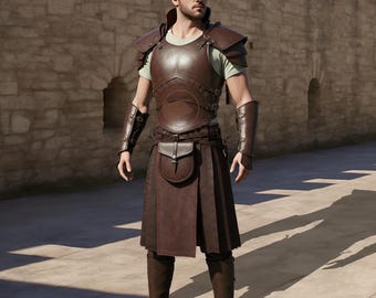 Handmade Leather Gladiator Armor Set: Roman LARP Cosplay Costume