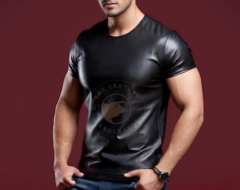 Handmade Leather Shirt | Real Leather Shirt | Mens T Shirt | Sheepskin Leather Shirt | TShirt |  Leather Tshirt | Gift forHim | Gift for Men
