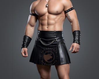 Genuine Leather Kilt: Gladiator Cosplay Costume, Custom Fit