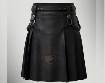 Handmade Leather Gladiator Kilt: Cosplay Costume, Scottish Style