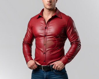 Handmade Sheepskin Leather Shirt: Custom Western Biker Style