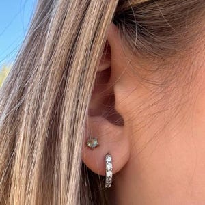 925 Sterling Silver Hoop Earrings, 10mm Luxury Cubic Zirconia, Elegant Jewelry for Women, Perfect Wedding or Party Gift.