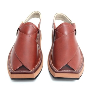 Maroon Brown Sandals - Premium Leather Handmade Sandals  – Men’s Peshawari Chappal| Ethnic Pakistani Shoes