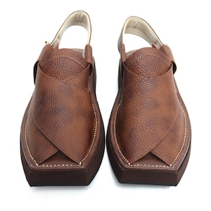 Rich Brown Textured - Premium Leather Handmade Sandals  – Men’s Peshawari Chappal| Ethnic Pakistani Shoes