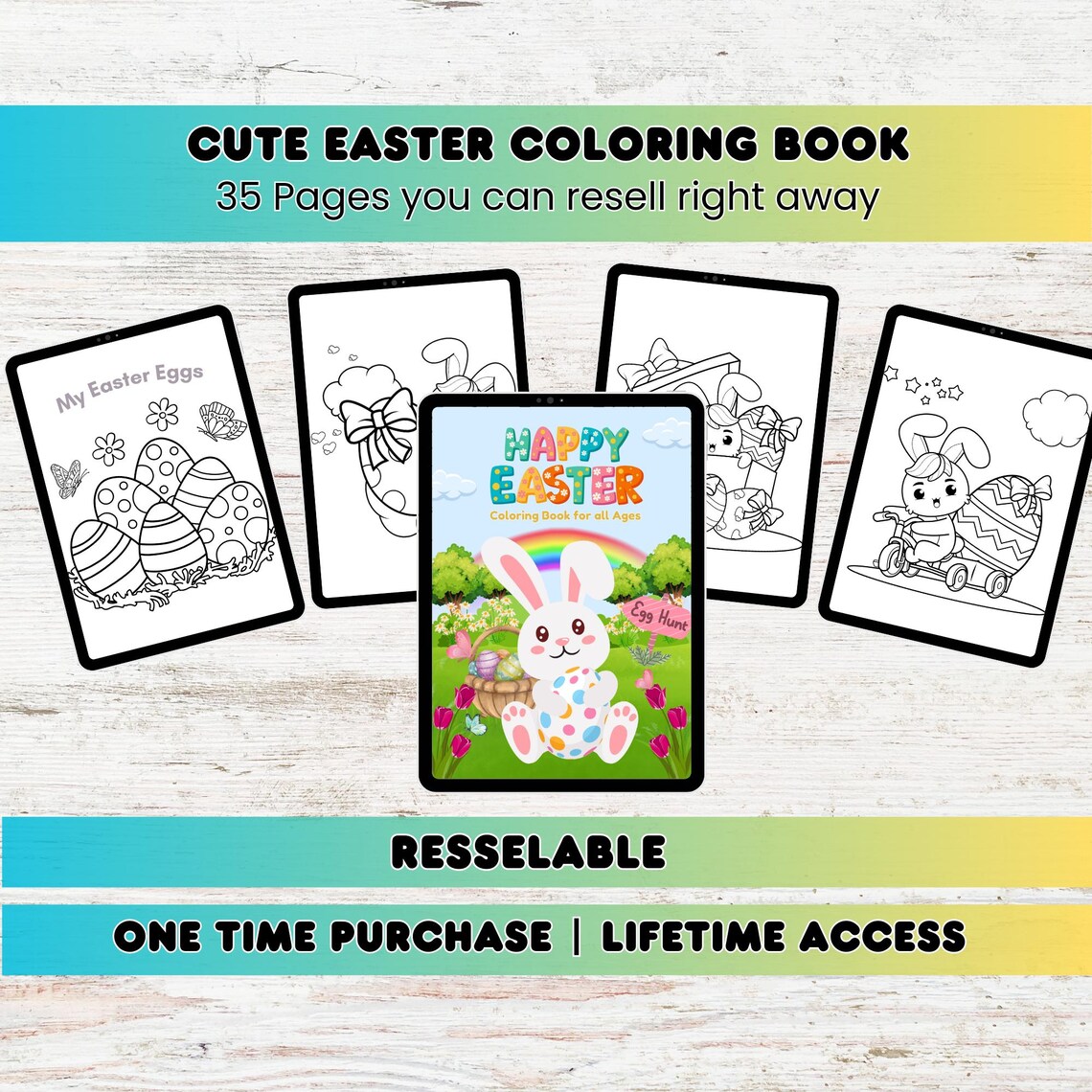 Easter Coloring Activity Book for Kids, Coloring Printables, Happy ...