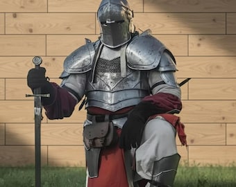 Handmade 18 Gauge Steel Barbuta Full Body Armor | Knight Cosplay Outfit