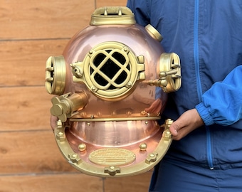 マークV米海軍潜水ヘルメットレプリカ、ヴィンテージ風真鍮＆スチール