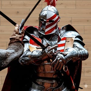Medieval Knight Full Armor Set | Steel Barbuta, LARP Cosplay Costume image 4