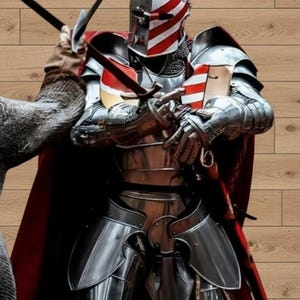 Medieval Knight Full Armor Set | Steel Barbuta, LARP Cosplay Costume image 6