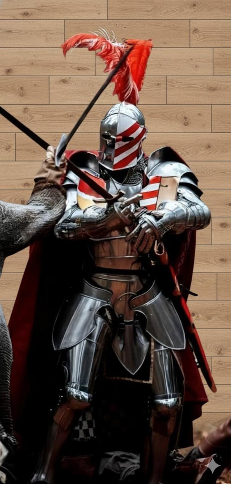 Medieval Knight Full Armor Set | Steel Barbuta, LARP Cosplay Costume image 6