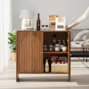Credenza in legno ad arco con contenitore