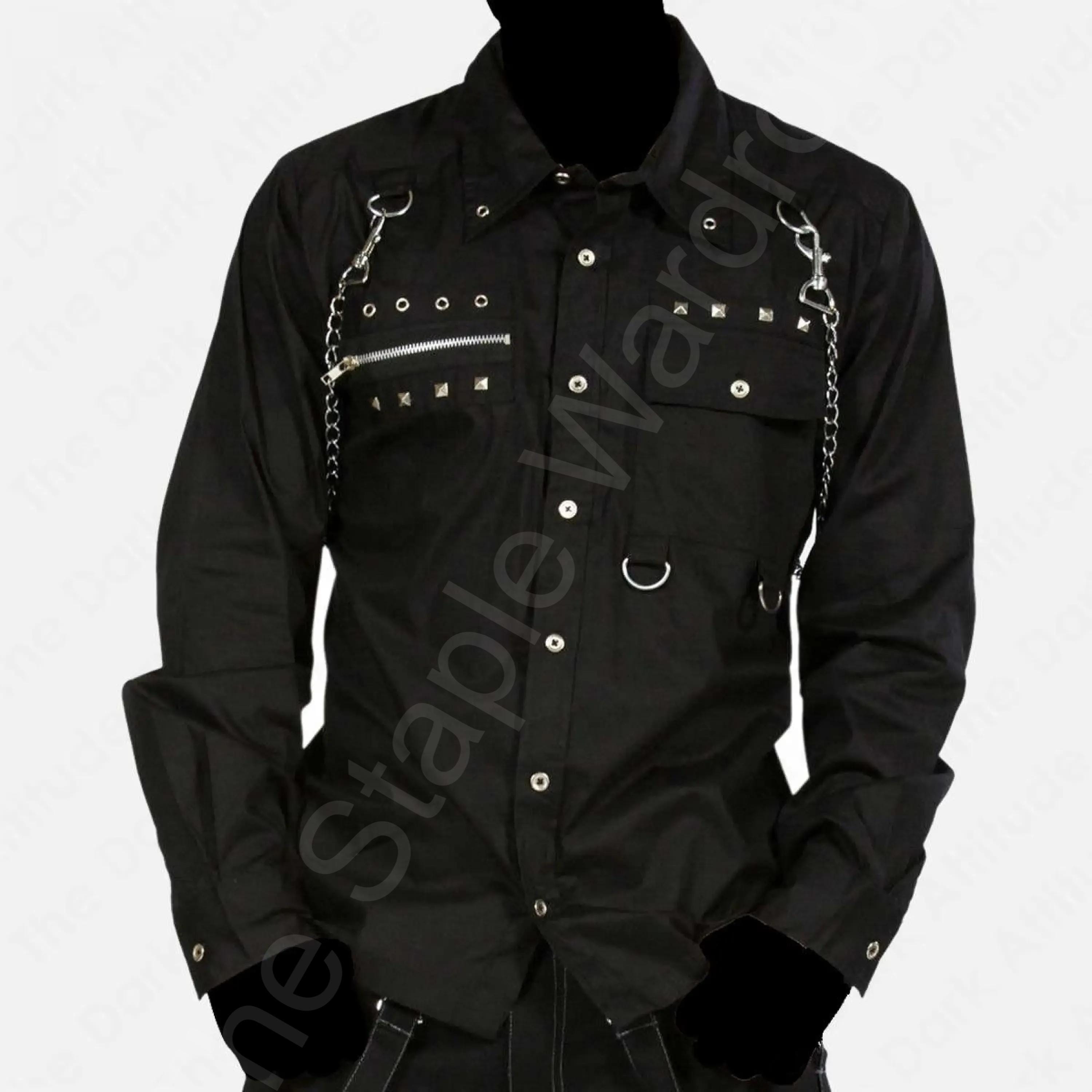 punk dress shirts Emo Punk Rock Black Shirt