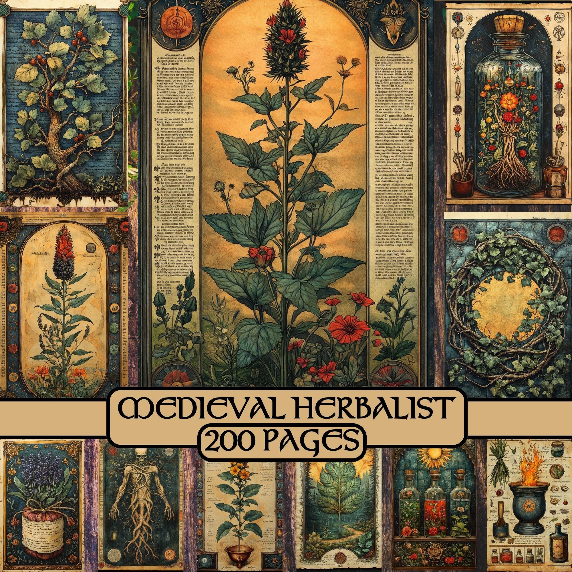 Medieval Herbal - Etsy