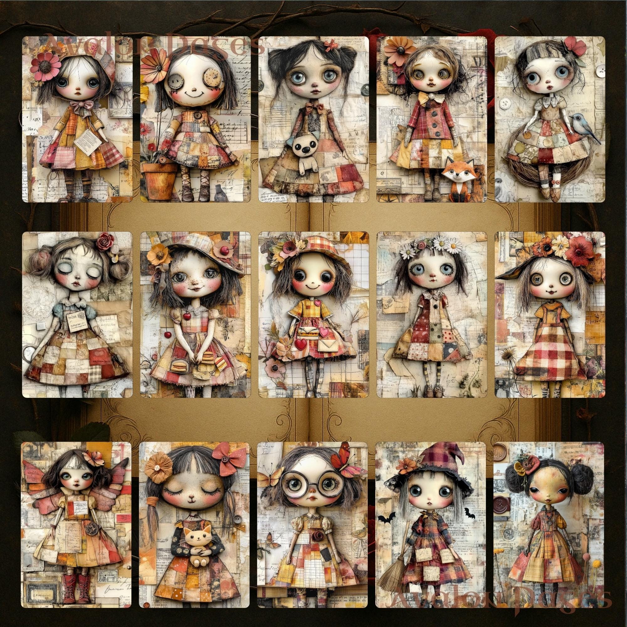 Jumbly Dolls Digital Journal Kit – Printable Junk Journal Ephemera ...