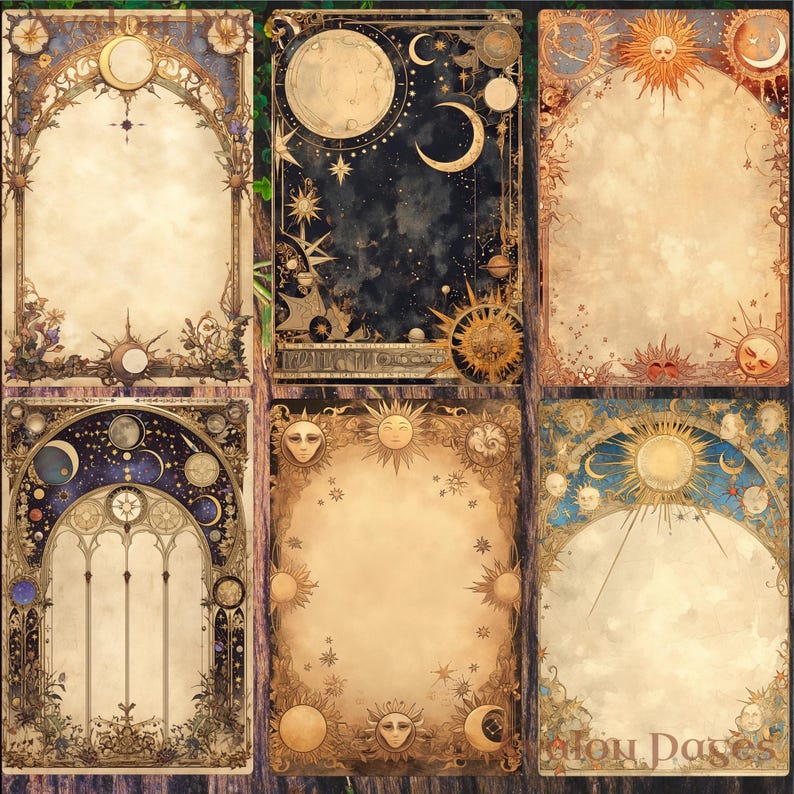 Celestial Writing Pages, Junk Journal,scrapbook Paper, Printable, Lined ...