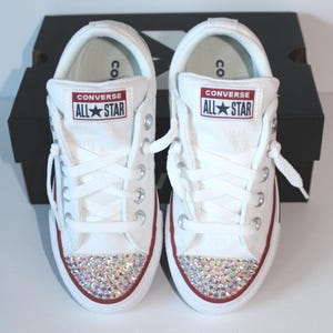 WHITE - Bedazzled Converse - Chuck Taylor All Star Street Low Top - SLIP ON
