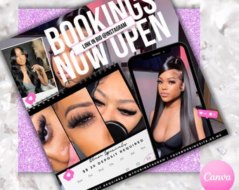 Lash Buchung Flyer Template | Bearbeitbarer Canva Flyer (1080x1080 px)