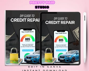 DIY Credit Repair Guide | Editable Canva Template | PLR eBook | Instant Download
