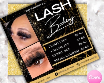 Lash Booking Flyer Template | Editable Canva Design | Instant Download