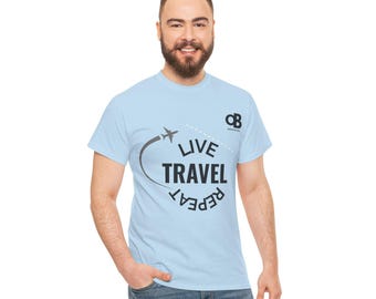 Camiseta Vive, viaja, repite: Camiseta minimalista para viajeros