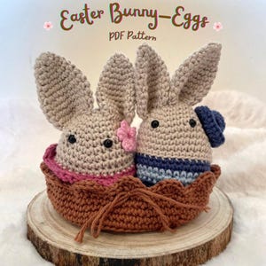 Easter Bunny Crochet Pattern, Easter Egg Crochet Pattern, Easter Decorations, Easter Amigurumi Crochet Pattern Tutorial Diy, Bunny Amigurumi