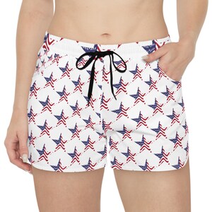Women&#39;s Patriotic Casual Shorts, Perfect for Independence Day, Summer Parties, Beach, Sports, and Everyday Wear