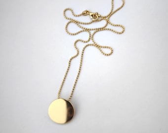 Ciondolo in argento sterling placcato oro 18 carati con catena in metallo placcato oro 18 carati