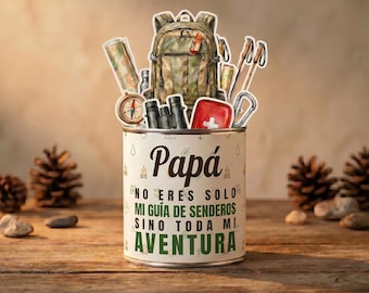 Regalo Papá Senderismo Imprimible Día del Padre Envoltura Chocolate Papá Aventura Descarga Instantánea DIY Hiking Dad Gift