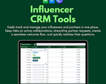 Influencer Template für Influencer | Das ultimative Toolkit für Affiliate-Manager | Tabelle, Anleitungen, Digitale Downloads