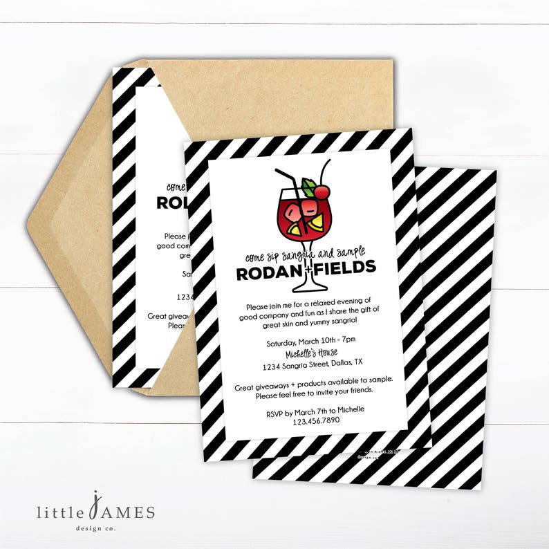 Sip and Sample Invitation Rodan Fields / Big Business Etsy