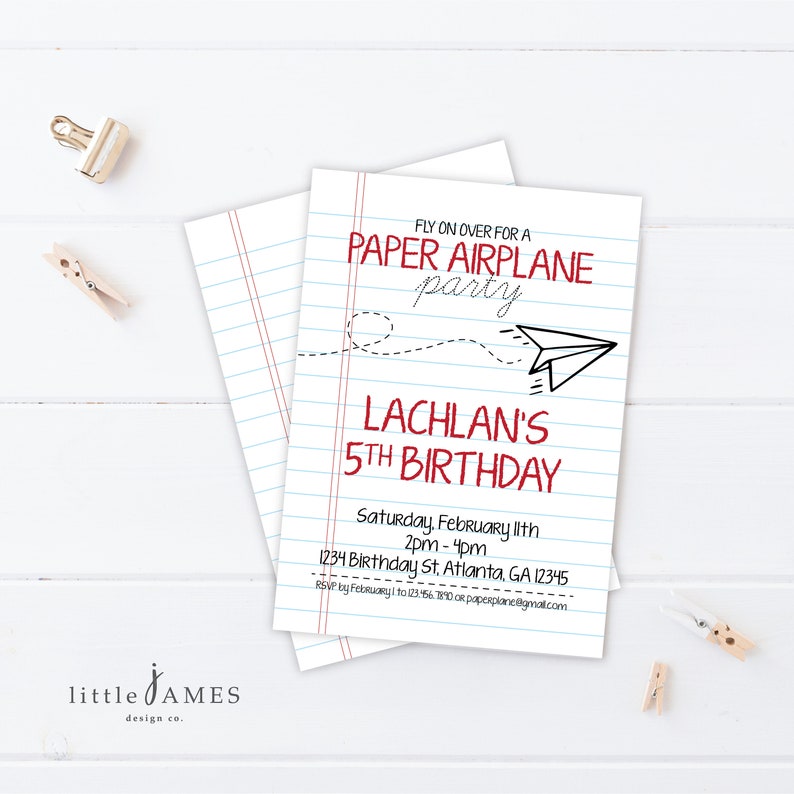 Paper Airplane Party Invitation DIY Party Printable / Etsy