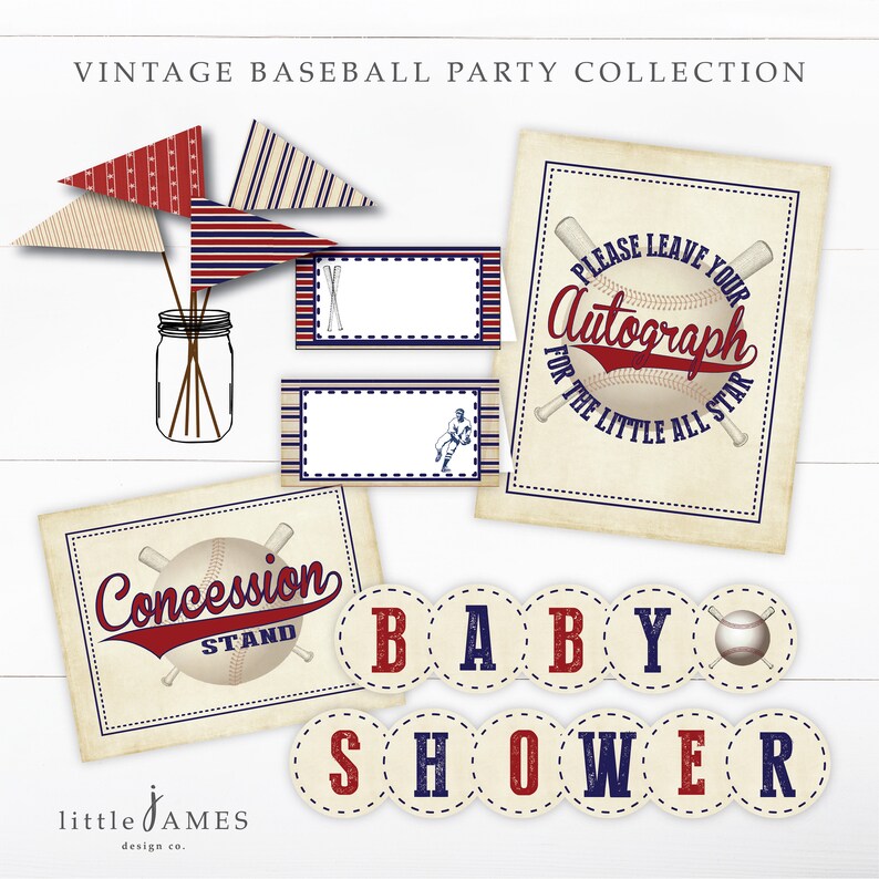 Vintage Baseball Baby Shower Invitation Baseball / Baby Etsy