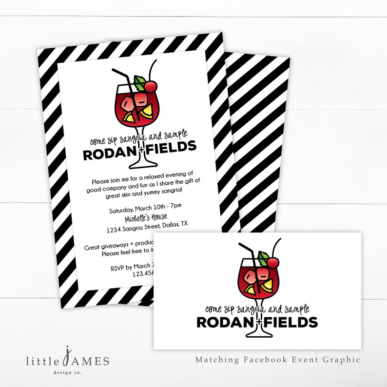 Sip and Sample Invitation Rodan Fields / Big Business Etsy