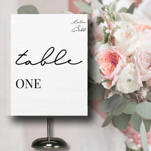 Cartões de mesa DIY para casamento, mapa de assentos, minimalista, modelos de cartão de lugar, plano de assentos, imprimível, edite no Canva, download digital Katie