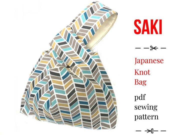 PDF Sewing Pattern Japanese Knot Bag ,knitting Project Bag or Elegant
