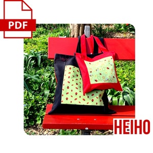 Tote Bag mit französischem Naht Schnittmuster PDF - druckbar in A4 und US Letter