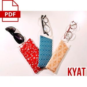 Patron de couture PDF : étui à lunettes souple en 3 tailles imprimable en A4 et lettre US