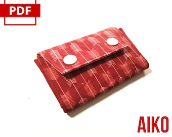 Patrón de costura para minibilletera: Tarjetero y monedero Aiko (patrón PDF)
