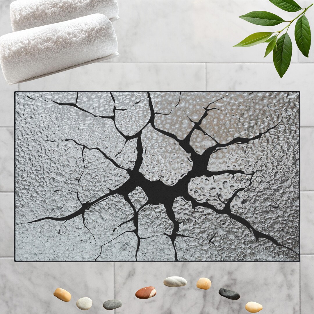 Cracked Glass Heavy Duty Floor Mat, Broken Glass Rug, Industrial ...