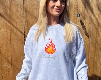Fireheart Sweatshirt | Throne of Glass Inspired Crewneck | Fantasy Bookish Apparel