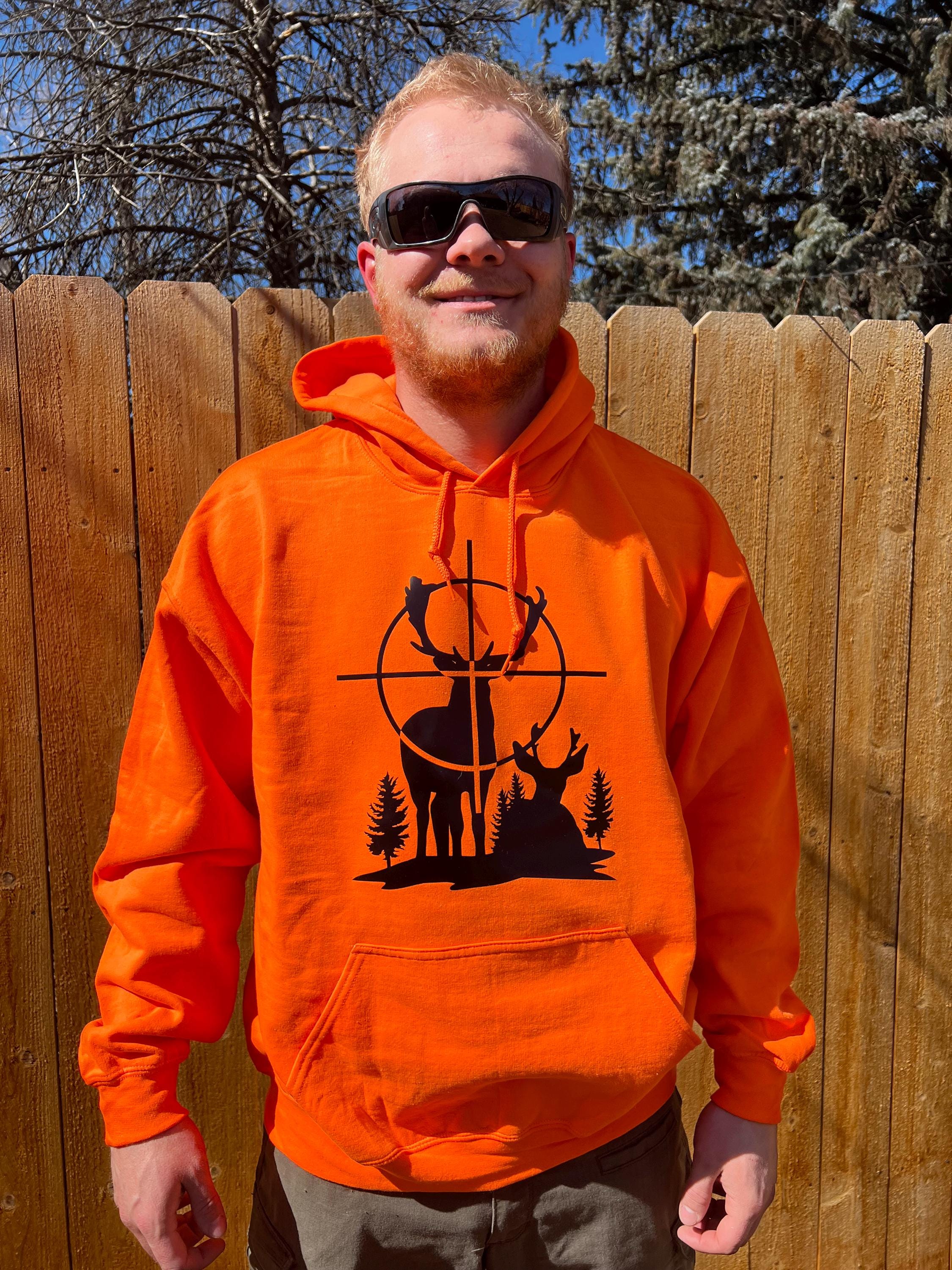 Hunting Club Hunter Orange Hoodie Buck Hunting Sweatshirt Deer 