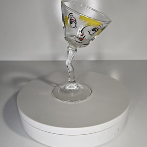 Vintage Gay Fad “Tipsy” Cocktail Glass | Beau Brummel Mid-Century Barware | Hand-Painted 1950s Glass