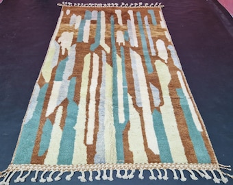 Moroccan Brown Rug - Solid area Rug - Berber Rug - Colorful Moroccan Rug -Brown Plain Rug - Custom Rug - Handmade Rug - Beni ourain Rug.