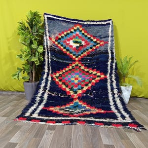 Old Moroccan Runner Rug 4,6 x 7,8 ft  - Vintage Moroccan Rug - Moroccan Runner Rug- Handmade Rug - Berber Rug - Home decor vintage
