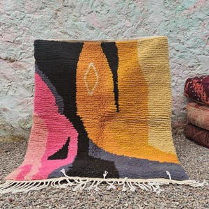 Amazing Multicolored Rug - Custom Fabulous Boujaad Rug - Beni Ourain Rug - Handmade Rug - Moroccan Berber Rug - Traditional Moroccan Carpet