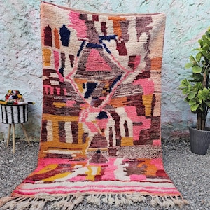Alfombras coloridas modernas para dormitorio - Alfombra personalizada - Alfombra marroquí colorida hecha a mano - Alfombra grande para dormitorio - Regalo de decoración del hogar
