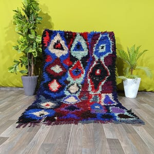 Vintage Moroccan Runner Rug 4 ft x6,2 ft - Vintage Moroccan Rug - Moroccan Runner Rug- Handmade Rug - Berber Rug - Home decor vintage