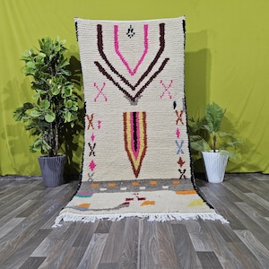 CUSTOM MOROCCAN RUNNER-  Handmade Abstract Hallway Rug- Authentic Moroccan Wool Rug- Narrow Morrocan Rug - Berber Runner Rug